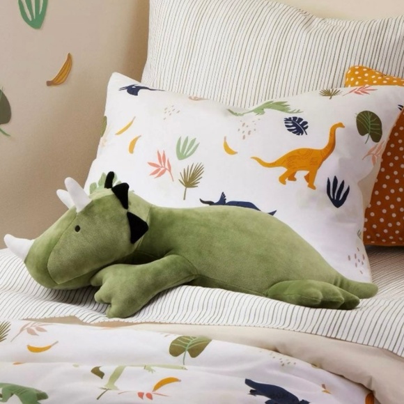 Green Dinosaur Weighted Plush Throw Pillow - Pillowfort - Picture 2 of 9